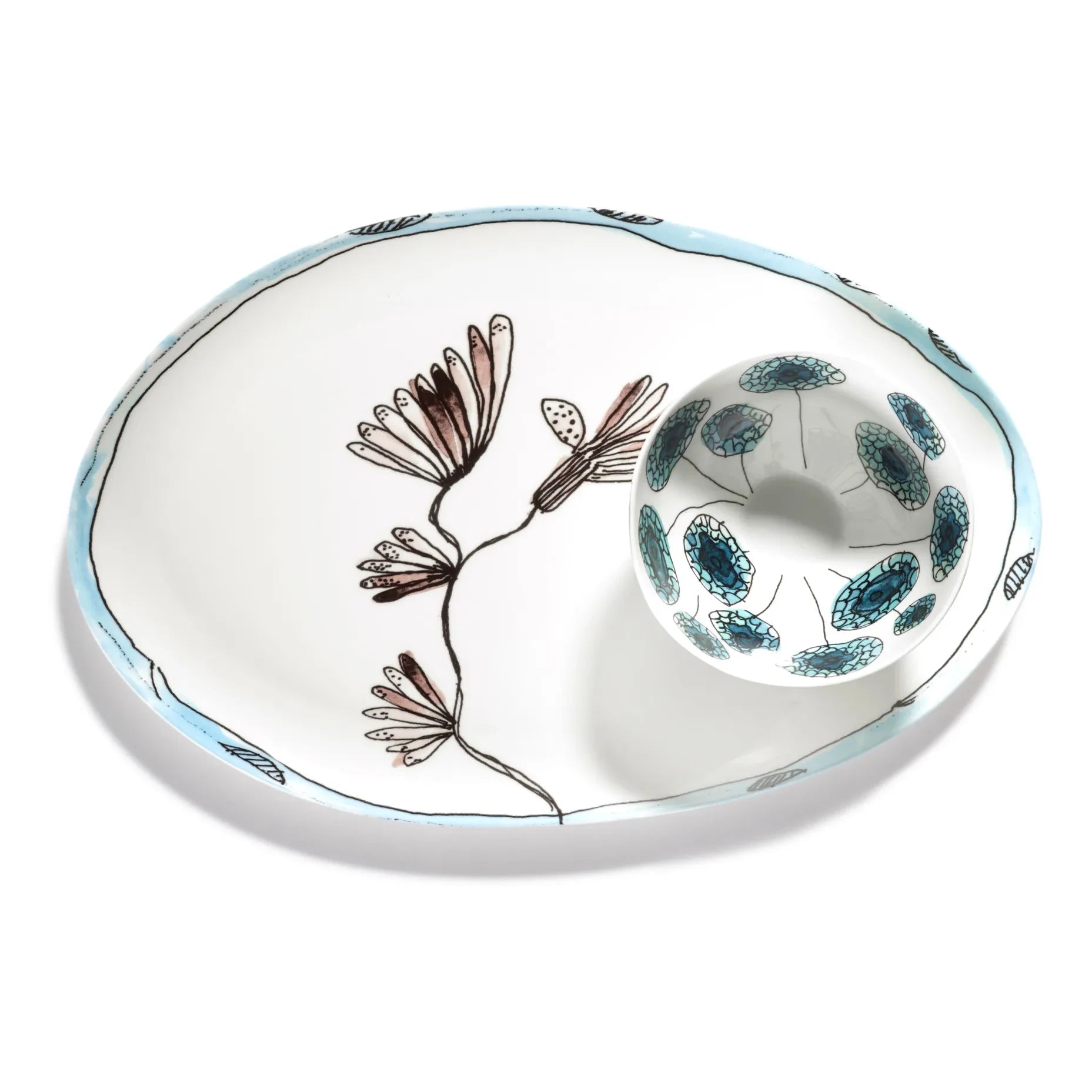 Serax - Platin oval Camelia, Serax for Marni | Aubergine