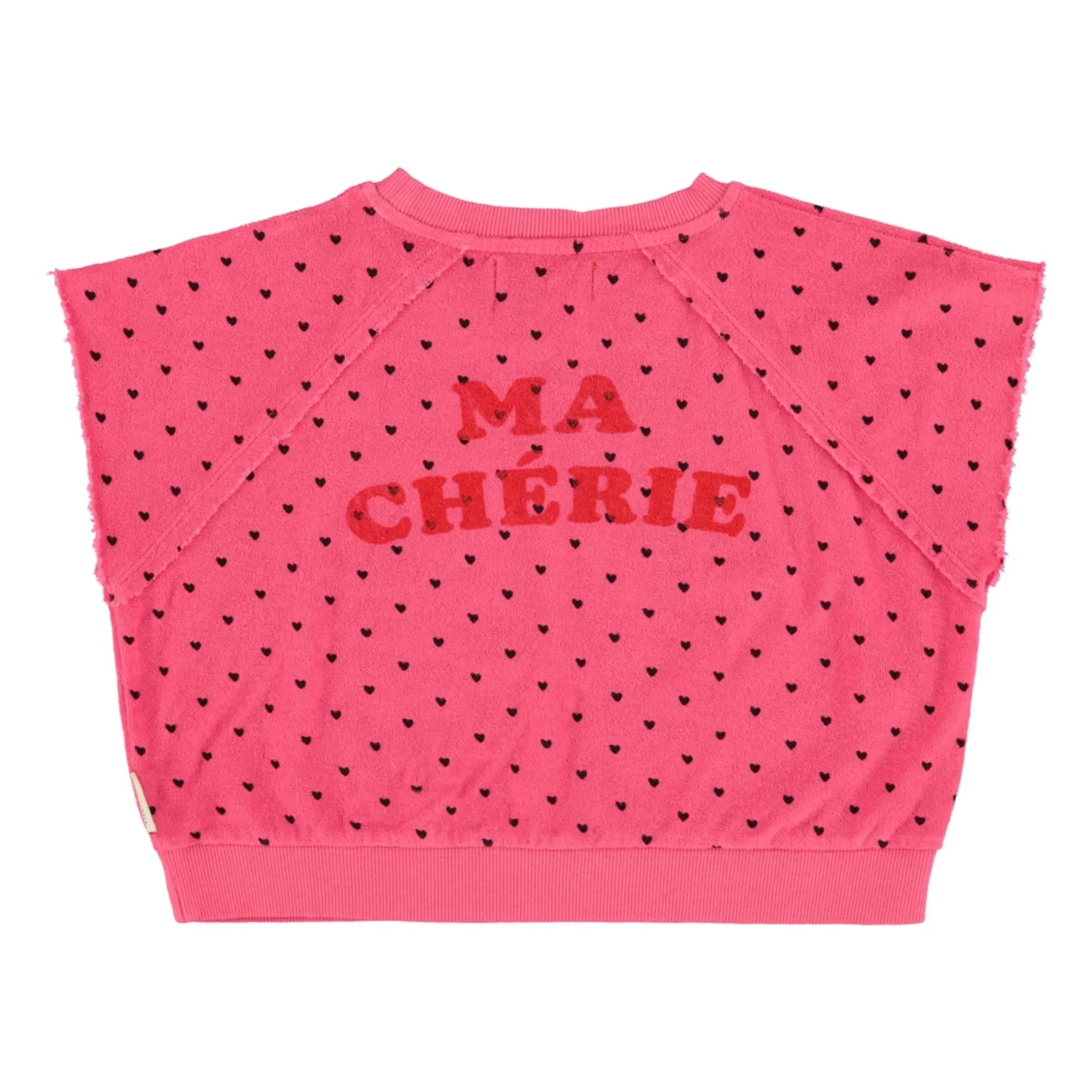 Piupiuchick - Kiraz Bio-Baumwolle Frottee ärmelloses Sweatshirt | Fuchsia