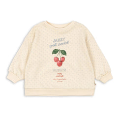 Konges Sløjd - Bio-Baumwolle Loupy Pois Sweatshirt | Naturweiß