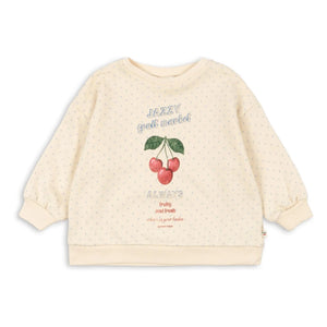 Konges Sløjd - Bio-Baumwolle Loupy Pois Sweatshirt | Naturweiß