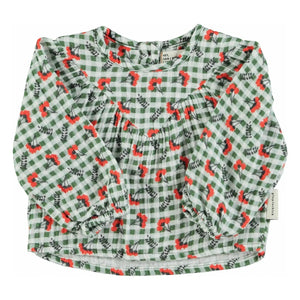 Piupiuchick - Karo-Bluse mit Blumen | Grün