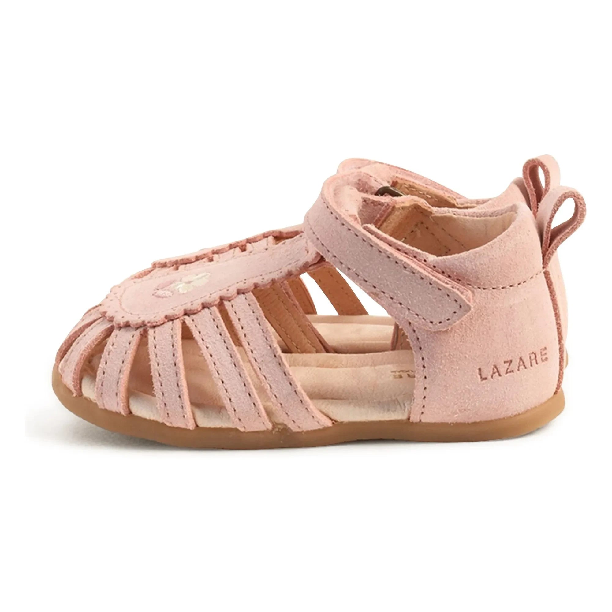 Lazare - Colette Fleur Wildleder Sandalen mit Stickerei | Puderrosa