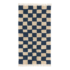 Ferm Living Kids - Mara Karo-Teppich | Blau