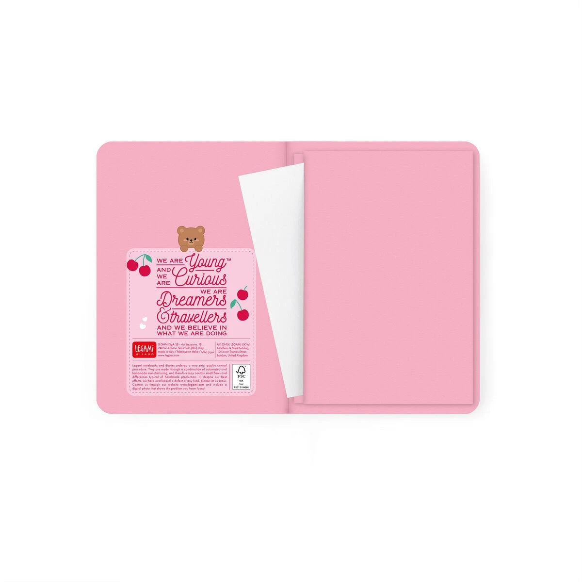 Legami - 16-Monat-Wochen-Fototagebuch 2026/2027 - Rosa Teddybär - Klein mit Notizbuch