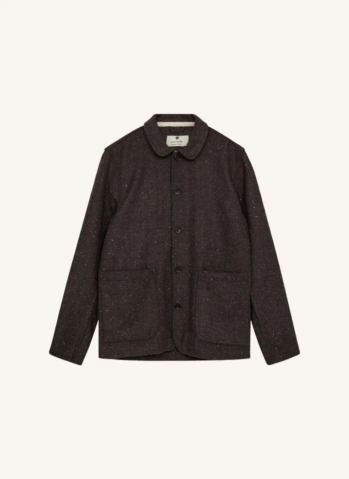 Anerkjendt - Akoscar Karierter Woll Overshirt | Grau