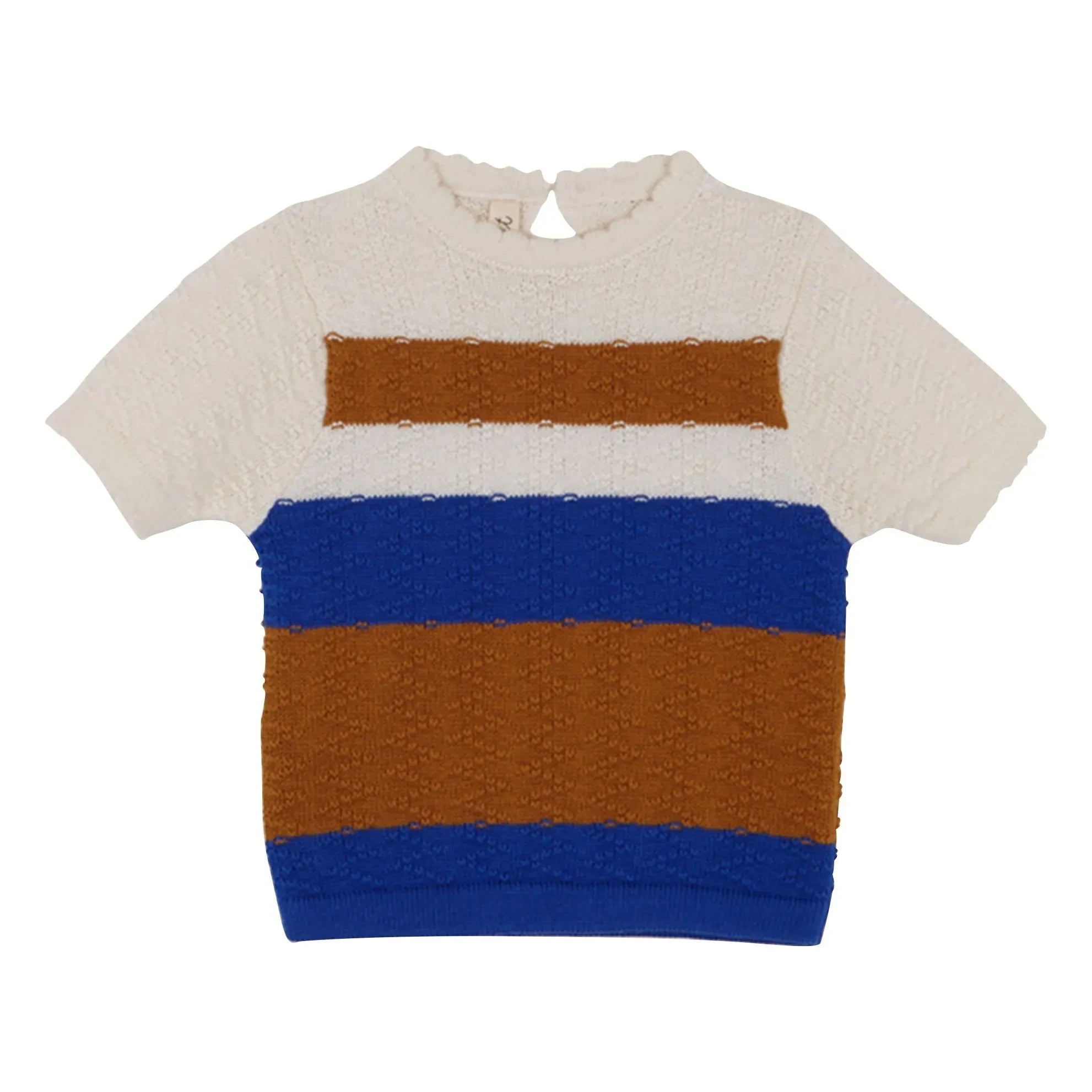 birinit - Transparenter Mesh-Pullover mit Farbblock | Caramel