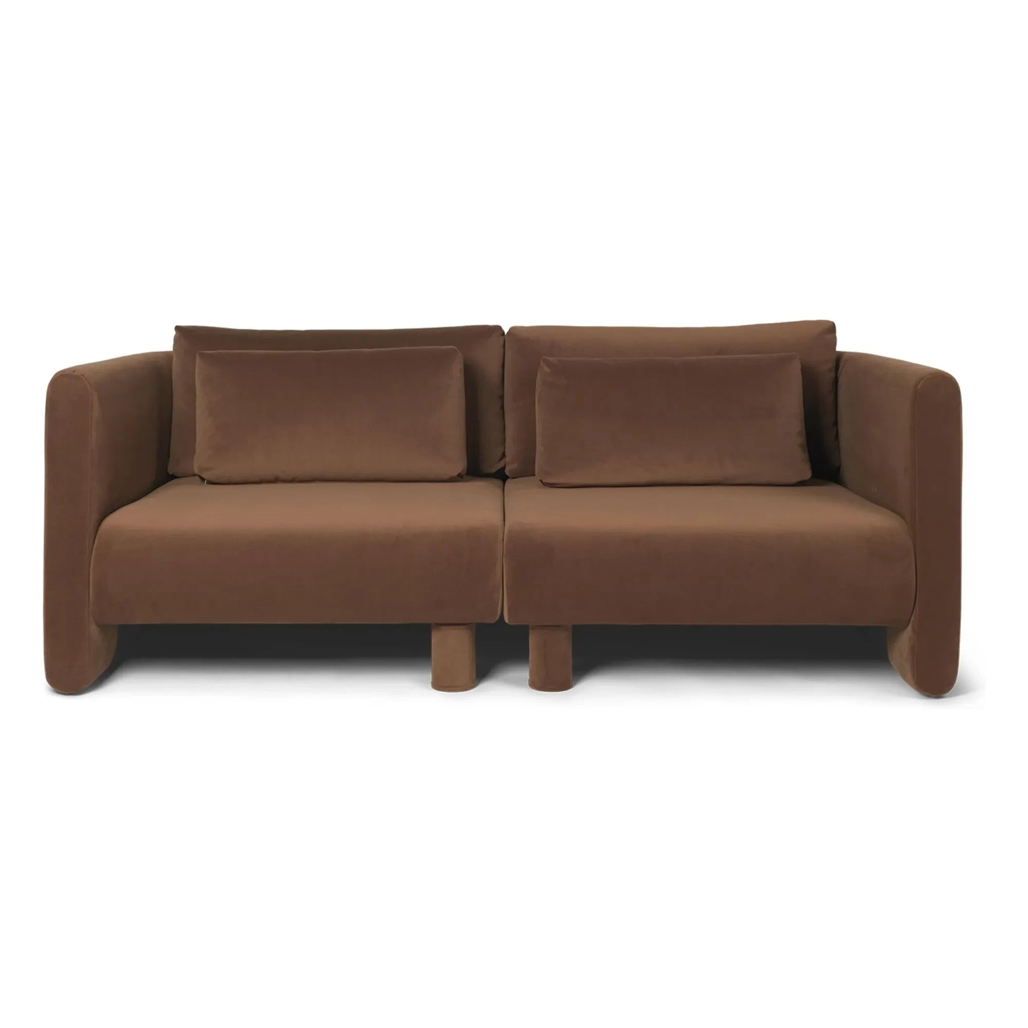 Ferm Living - Dase Samt-Sofaelement rechts | Braun