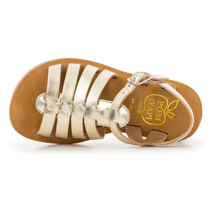 Pom d'Api - Plagette Metallic-Sandalen mit Riemen | Gold