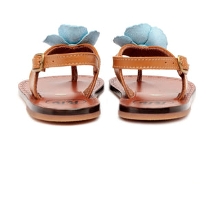 Pèpè - Sandalen mit Blumen | Cognac