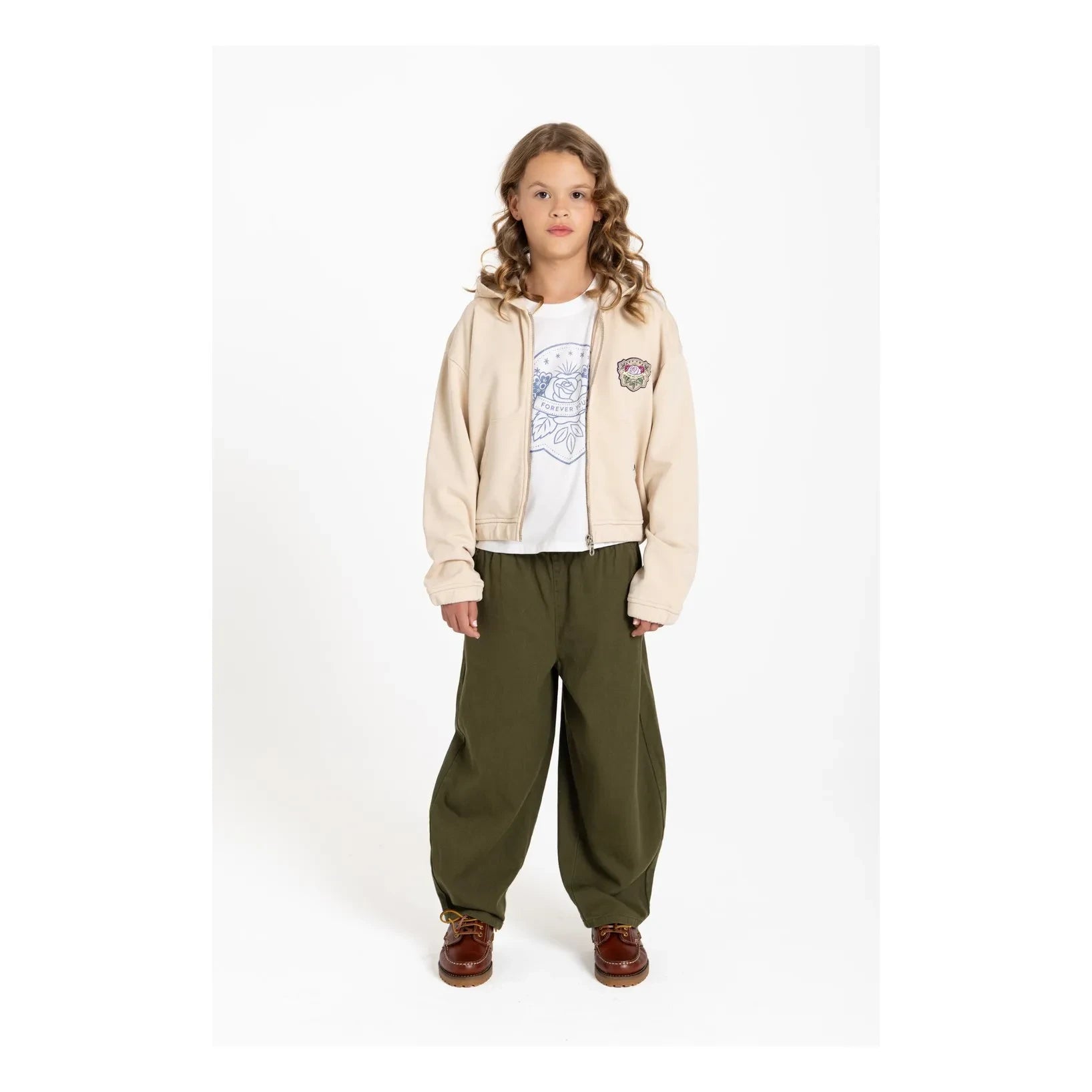 Hundred Pieces – Blush Forever Bio-Baumwoll-Sweatshirt mit Reißverschluss | Creme