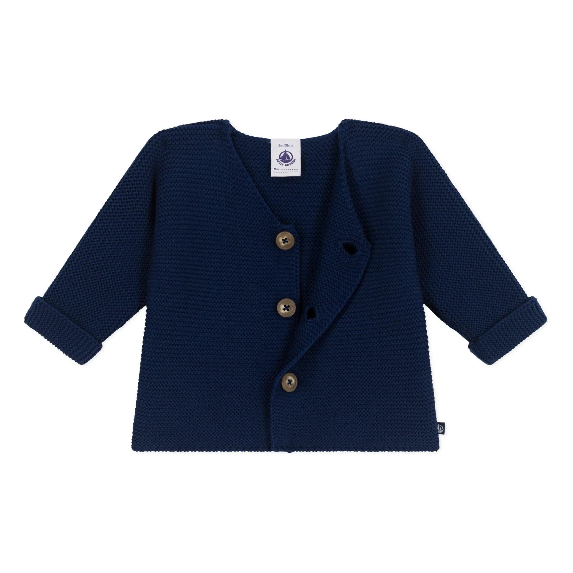 Petit Bateau - Barby Strickjacke aus Bio-Baumwolle | Marineblau