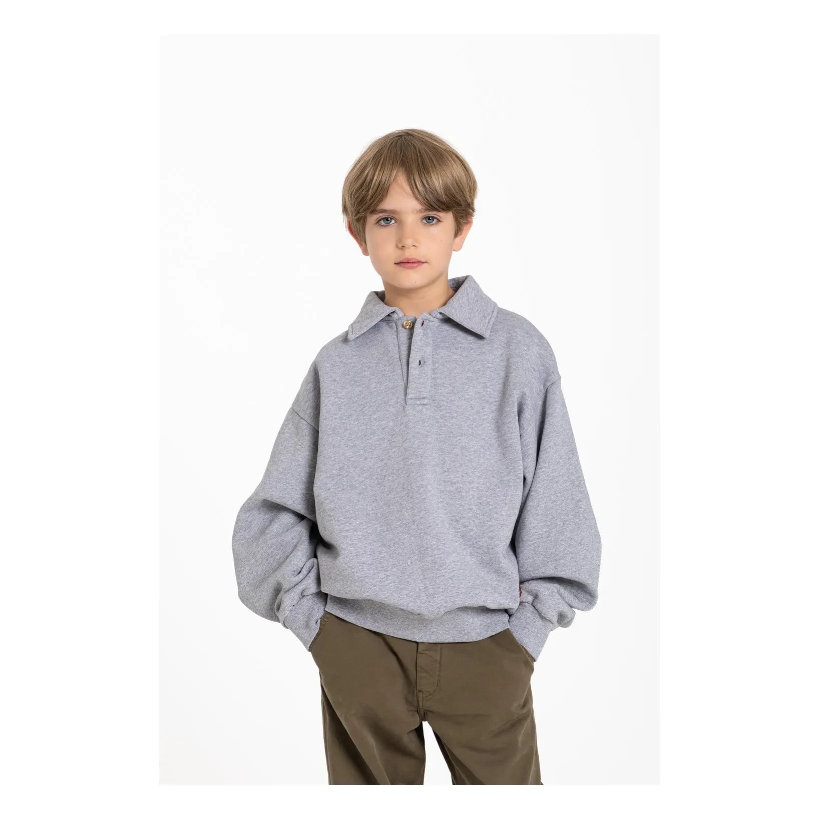 Hundred Pieces - Phoenix Pretzel Organik Pamuk Polo Shirt | Heather grey