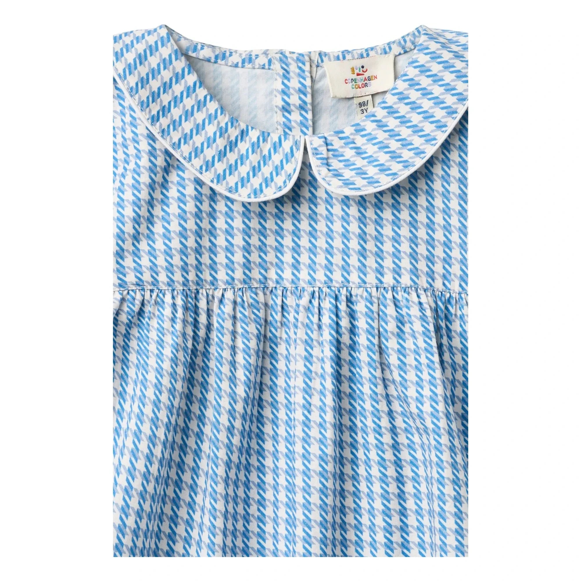 Copenhagen Colors – Gepunktete Claudine-Kragenbluse aus Bio-Baumwolle | Blau