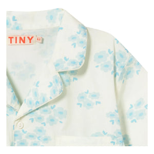 Tinycottons - Blumenmuster Hemd und Hose Set | Weiß