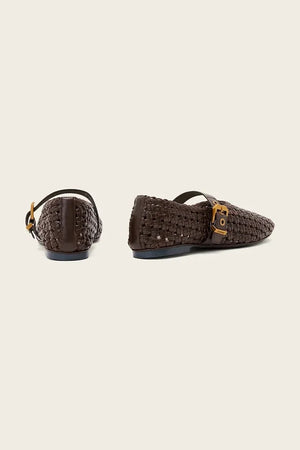 AllSaints Sabine Woven Flat Deri Babet