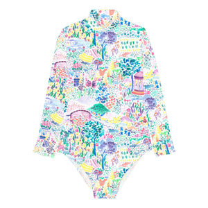Lison Paris - Bloom Parc Anti-UV Baby-Badeanzug aus recycelten Fasern | Hellrosa