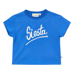 Arsène et Les Pipelettes - Siesta Bio-Baumwoll-Babyshirt | Azurblau