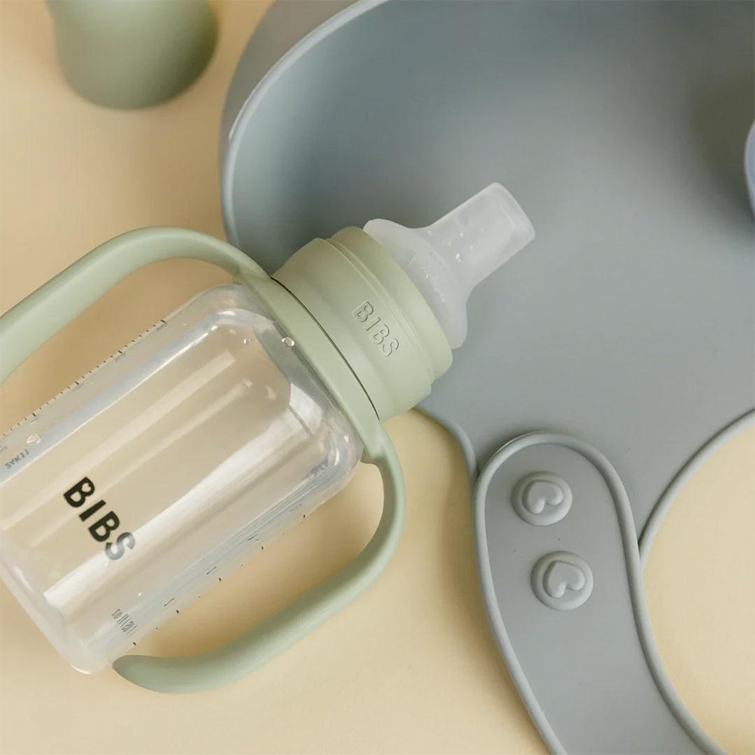 BIBS World Baby Sippy Bottle Spout Silicone 1 Pack 150ml - Sage-Baby Bottles-Sage-150ml | Natural Baby Shower
