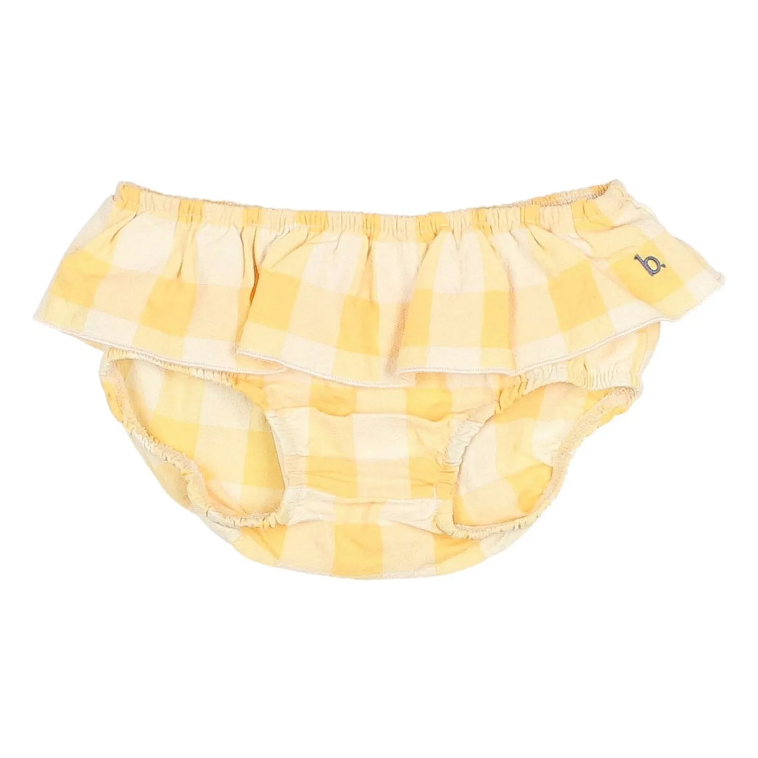 Búho - Vichy Rüschen-Overall aus Seersucker-Baumwolle | Gelb