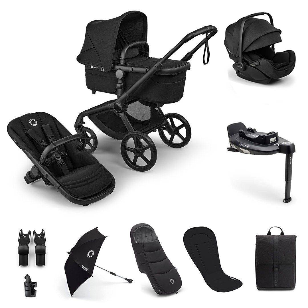 Bugaboo Fox 5 Renew Ultimate Newborn Otter Travel System-Stroller Bundles-Heritage Black- | Natural Baby Shower