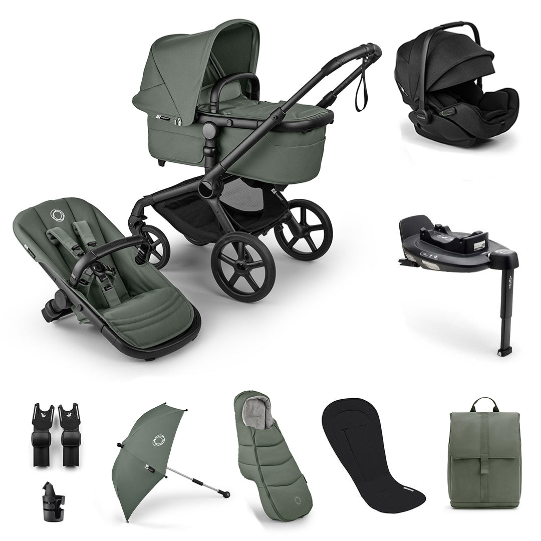 Bugaboo Fox 5 Renew Ultimate Newborn Otter Travel System-Travel Systems-Forest Green- | Natural Baby Shower