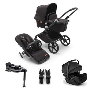 Bugaboo Fox Cub + Otter Travel System-Travel Systems-Midnight Black-With Base | Natural Baby Shower