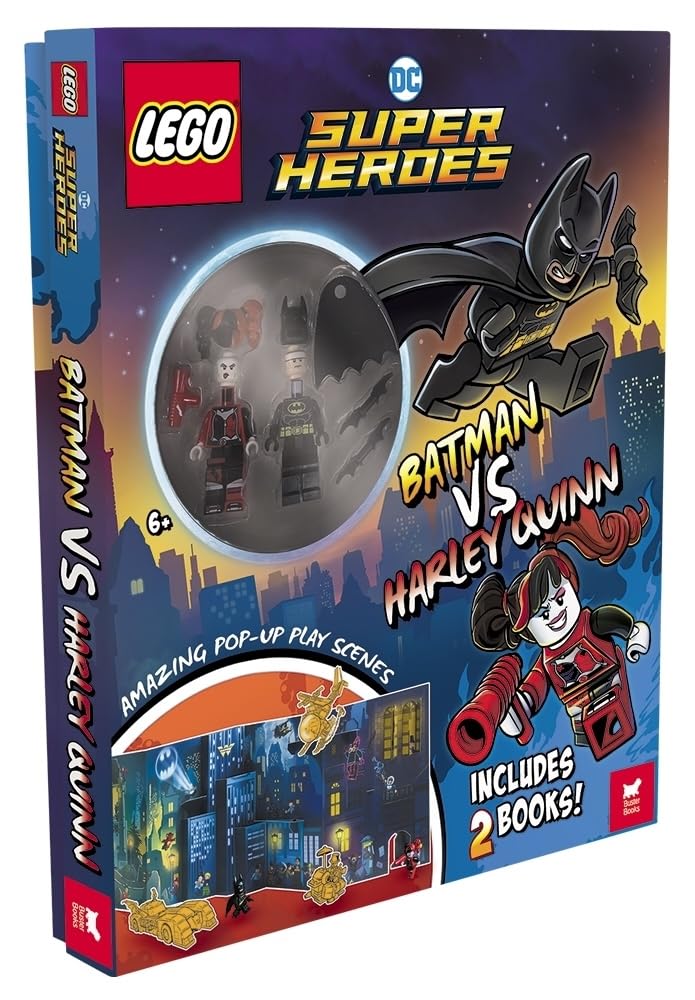 Buster Books - LEGO® DC Superhelden™: Batman gegen Harley Quinn Figuren-Spielzeug mit englischem Beschäftigungs- und Geschichtenbuch