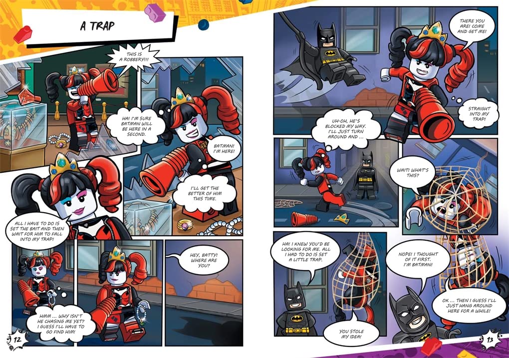 Buster Books - LEGO® DC Super Heroes™: Batman vs. Harley Quinn Englisches Aktiv- und Geschichtenbuch mit Spielfigur