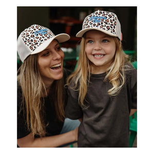 Hello Hossy – Trucker Mütze Leopard gebogener Schirm recycelte Fasern | Creme