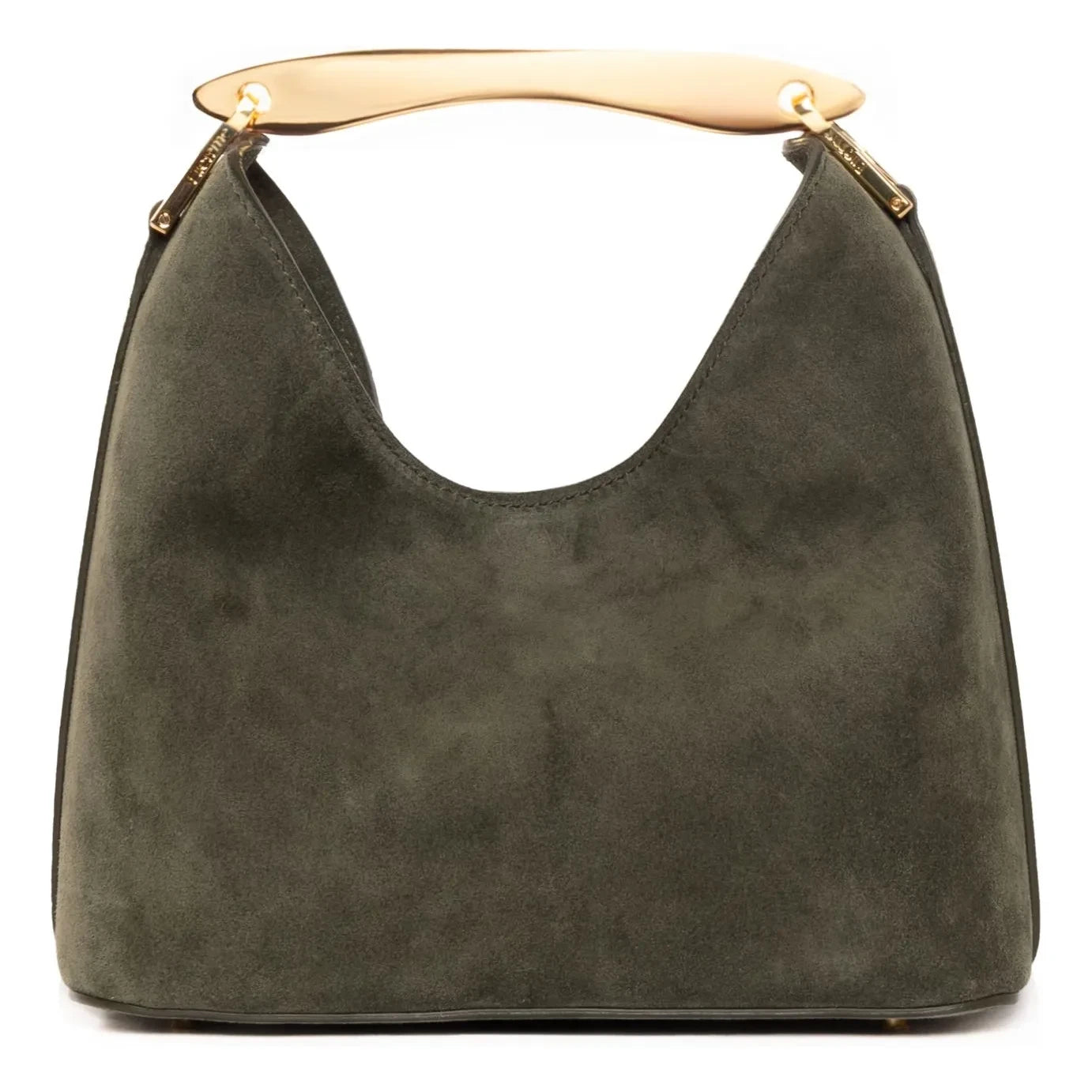 Umschlagtasche - Kleine Boomerang-Tasche aus genarbtem Leder | Khaki