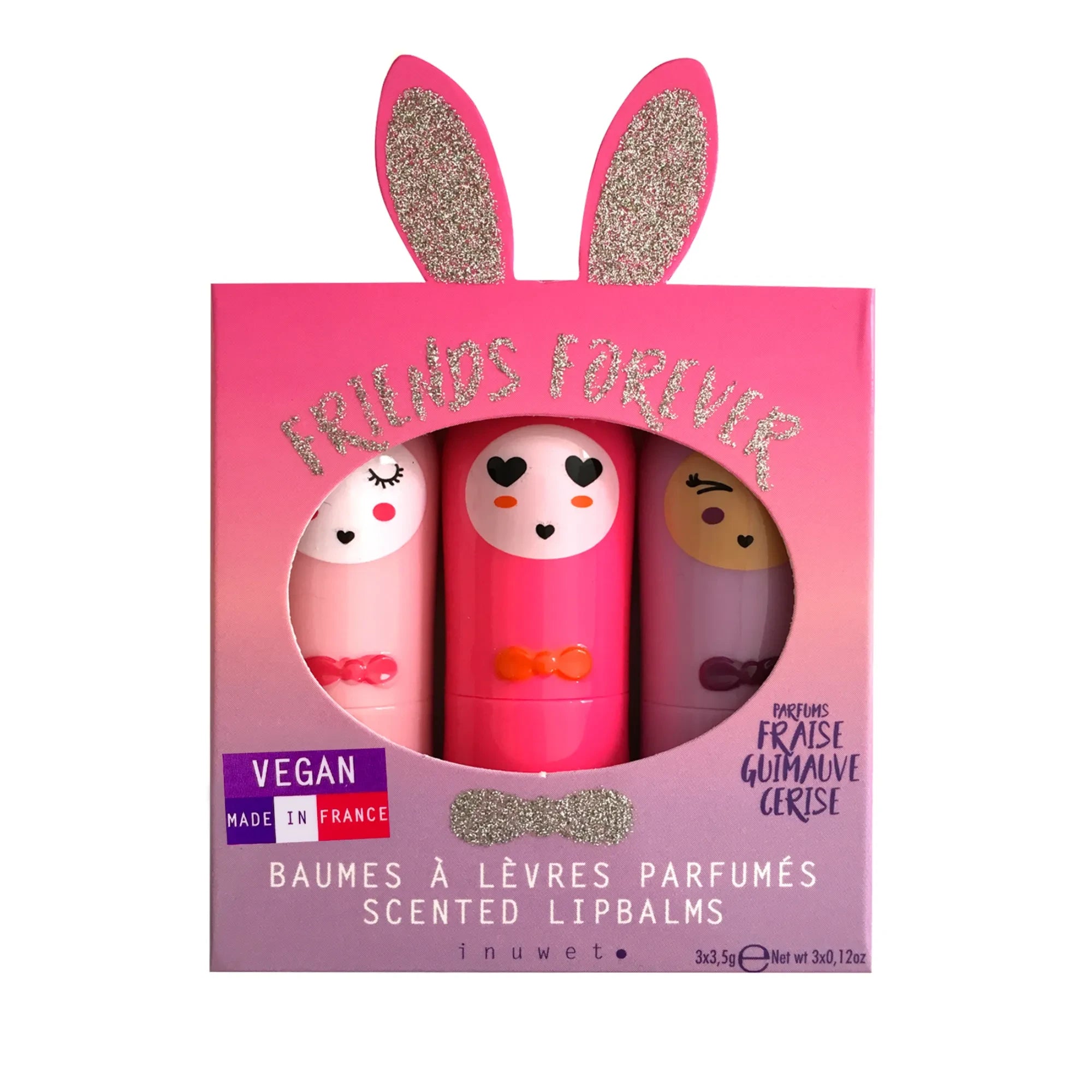 Inuwet - Vegan Bunny Lippenbalsam Geschenkbox - 3er-Set