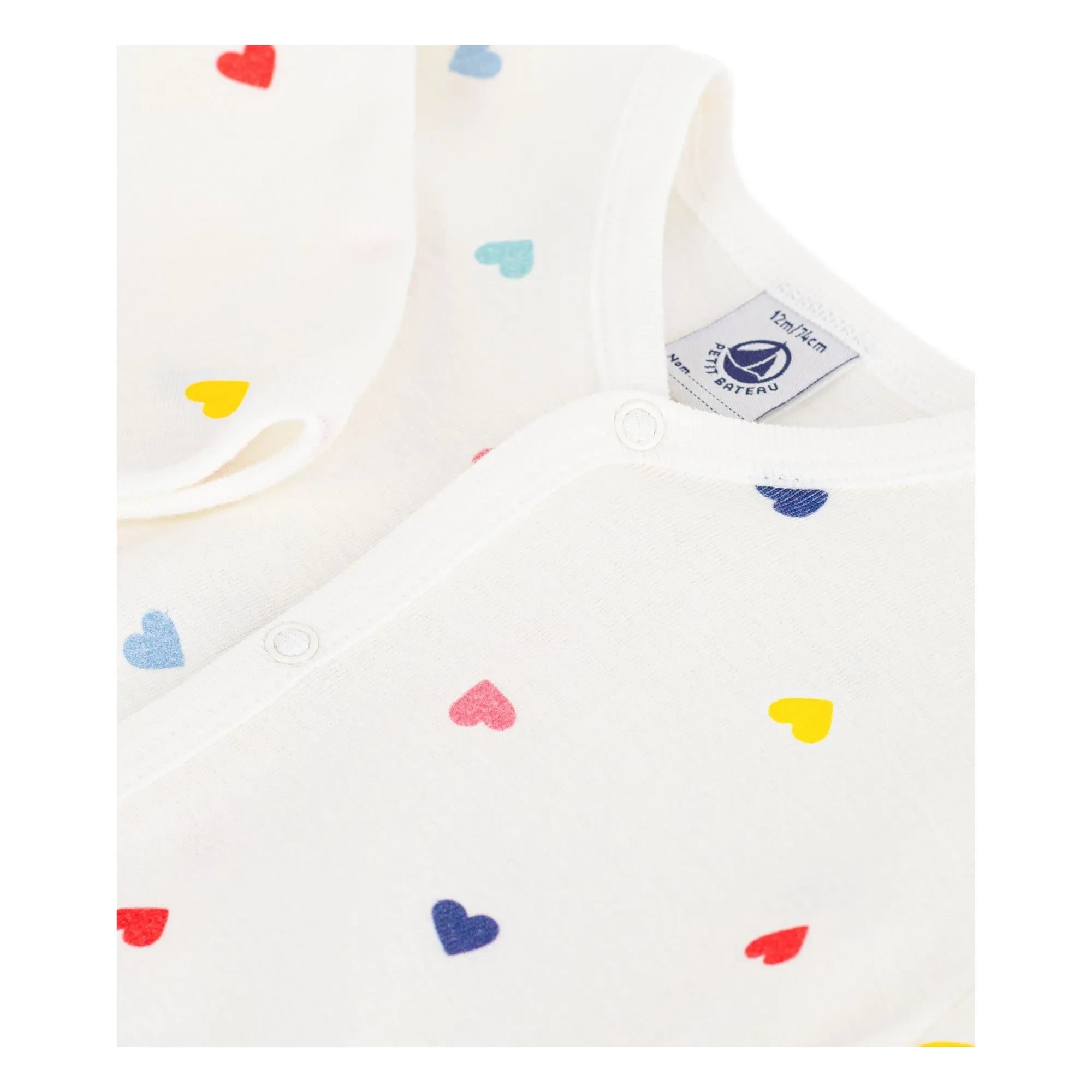 Petit Bateau - Schlaf gut Herzen Schlafanzug | Weiß