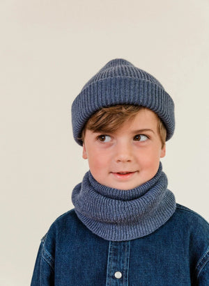 Hvid - Fonzie Merino Wolle Mütze | Denim