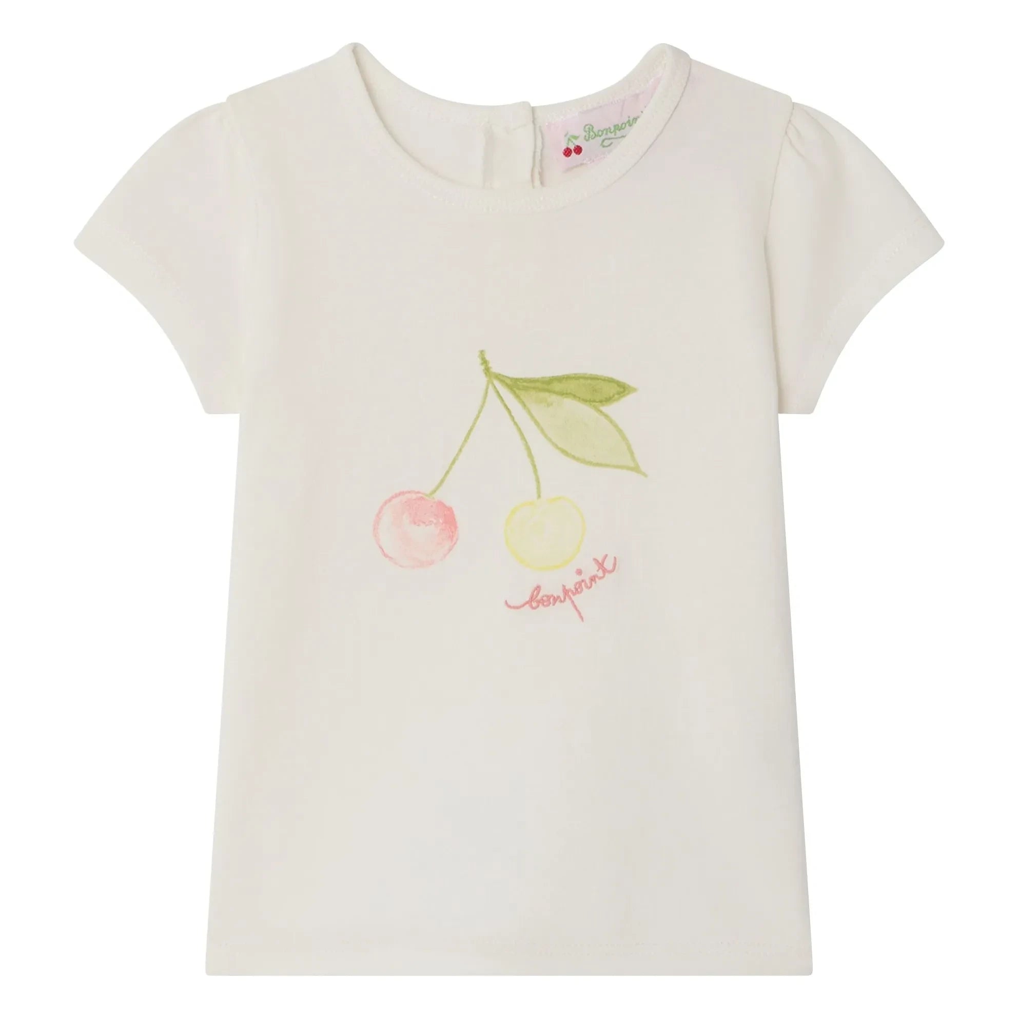 Bonpoint - Cira Kirschen Bio-Baumwoll-T-Shirt | Creme