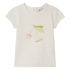 Bonpoint - Cira Kirschen Bio-Baumwoll-T-Shirt | Creme
