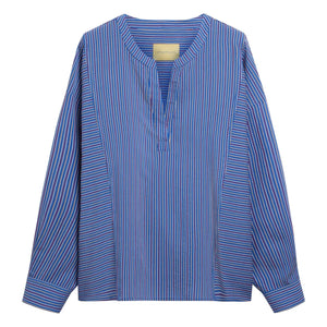 Momoni - Bluse mit Nadelstreifen | Blau