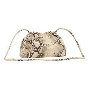 Mansur Gavriel - Mini Tasche Cloud Clutch Geprägte Schlange | Beige