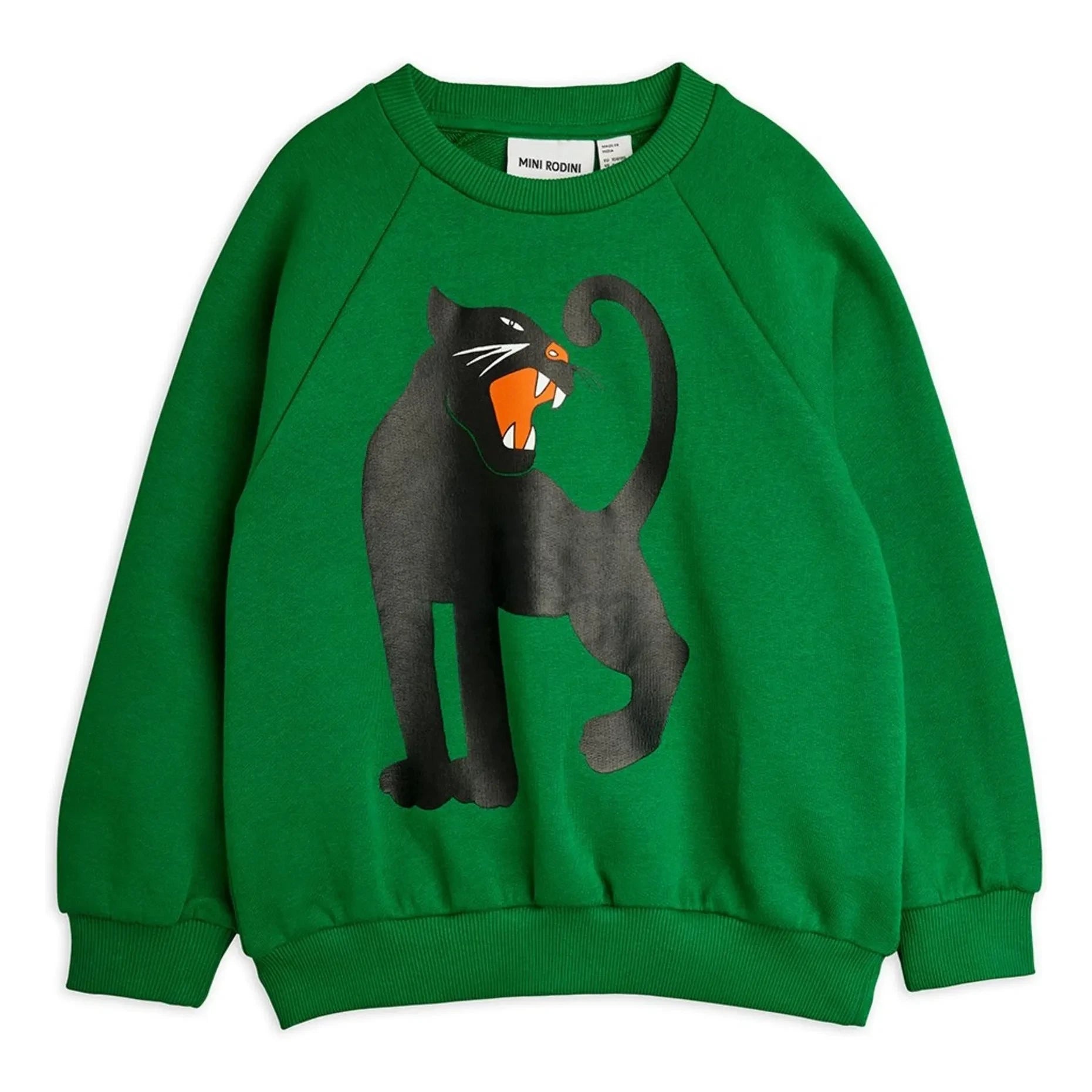 Mini Rodini - Sweatshirt aus Bio-Baumwolle mit Panthermuster | Grün