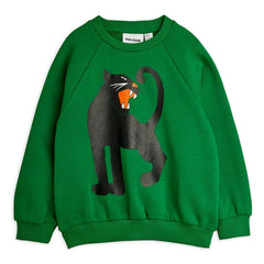 Mini Rodini - Sweatshirt aus Bio-Baumwolle mit Panthermuster | Grün