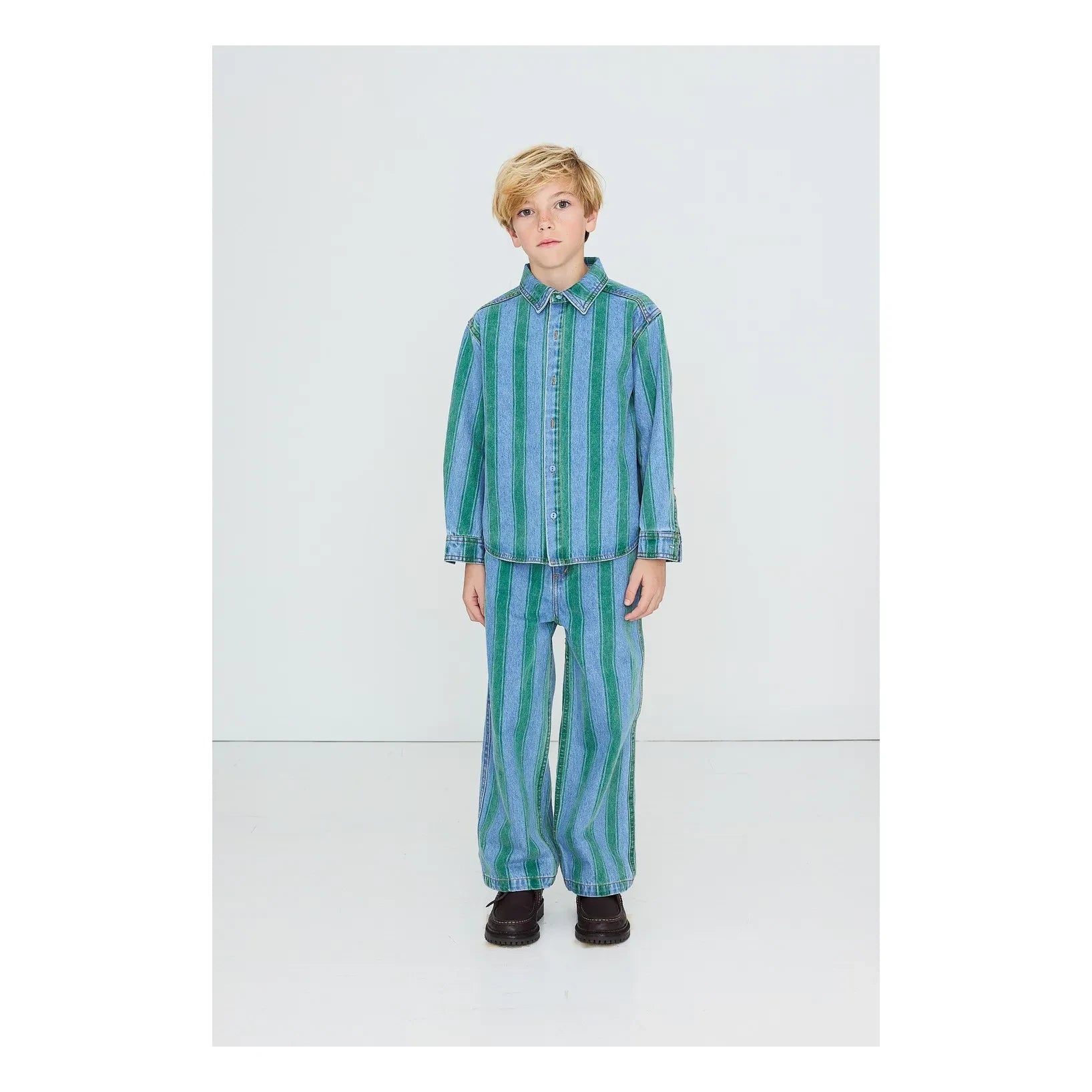 Tinycottons – Gestreiftes Jeanshemd | Blau