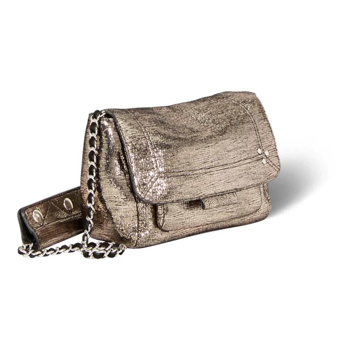 Jérôme Dreyfuss - Lulu S Lamé Tasche | Champagner