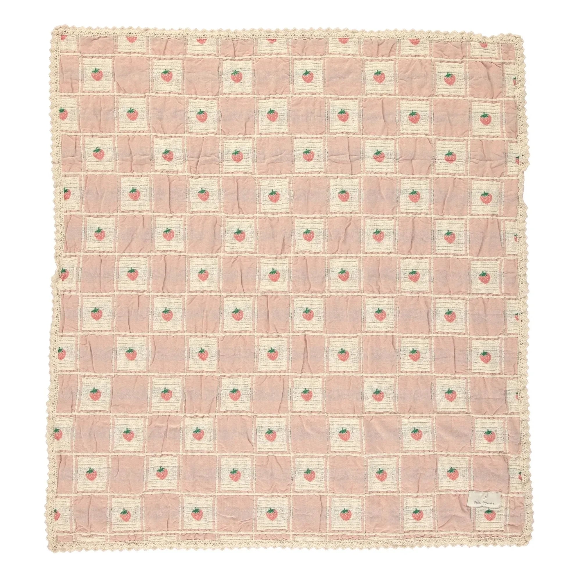 Bebe Organic – Erdbeer-Bio-Baumwolldecke | Peach
