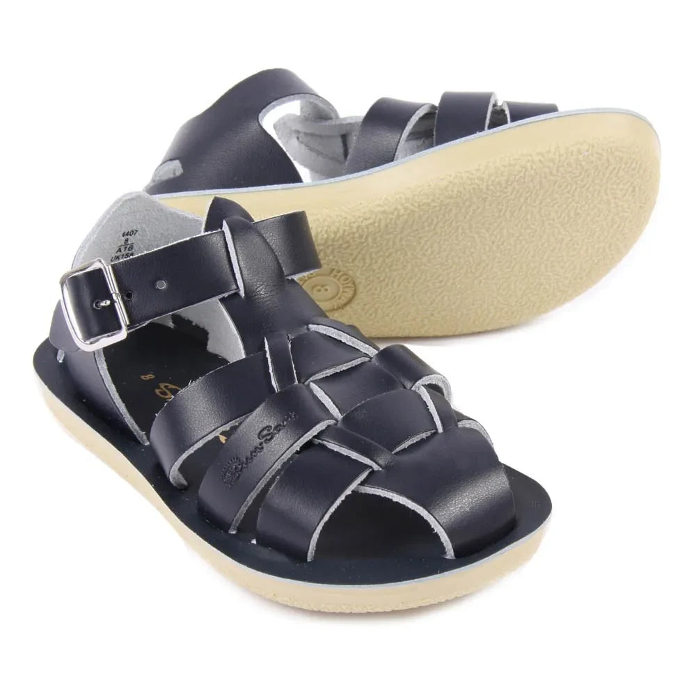 Salt-Water - Shark Leder Wasserfeste Sandalen | Marineblau