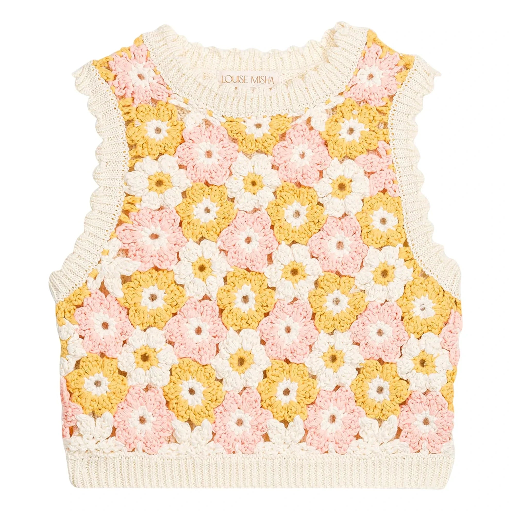 Louise Misha - Top Brodé Rynia Maille | Creme