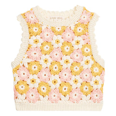 Louise Misha - Top Brodé Rynia Maille | Creme
