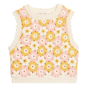 Louise Misha - Top Brodé Rynia Maille | Creme