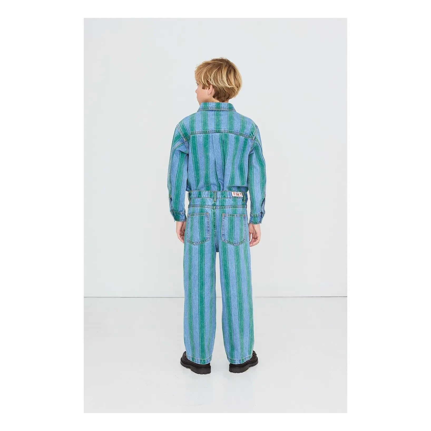 Tinycottons – Gestreiftes Jeanshemd | Blau