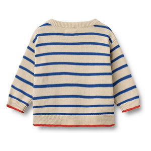 Wheat - Morgan Bio-Baumwoll-Pullover mit Streifenmuster | Blau