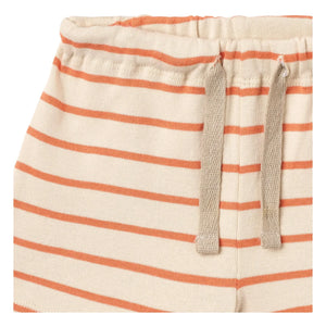 Wheat - Gestreifte Vic Jersey-Shorts aus Bio-Baumwolle | Orange