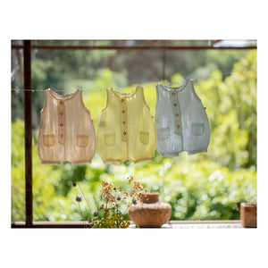 1+ in the family - Etolia Seersucker Strampler | Beige Rosa